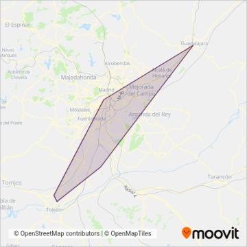 Mapa del área de cobertura de ALSA