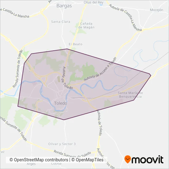 Cobertura del mapa de Urbanos de Toledo (Unauto S.L.)