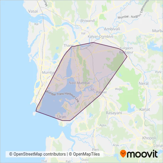 NMMT AC Buses coverage area map