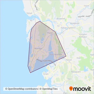 BEST AC Buses coverage area map