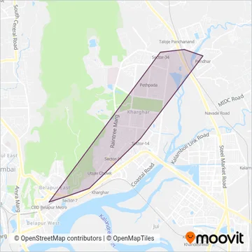 NMM CIDCO (Navi Mumbai Metro Maha Metro) coverage area map