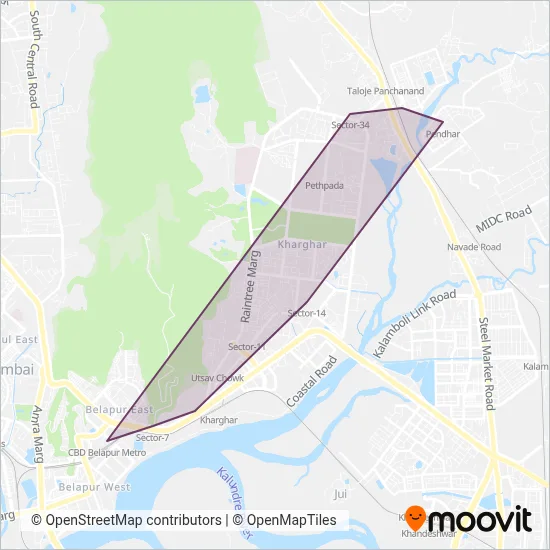 NMM CIDCO (Navi Mumbai Metro Maha Metro) coverage area map