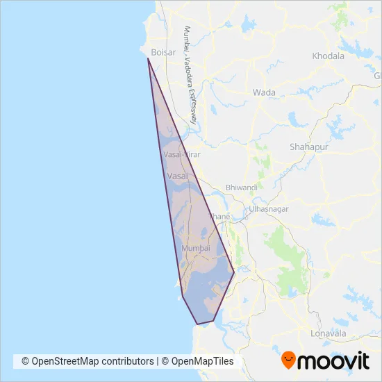 MSRDC Ferry coverage area map