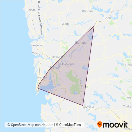 C.R. (Central Railways) coverage area map