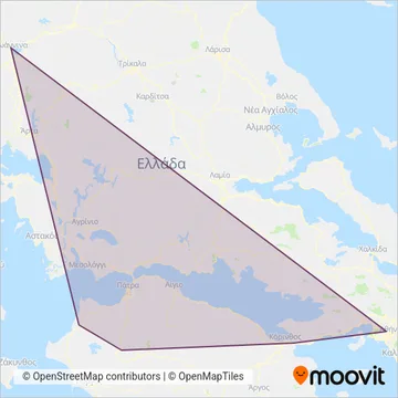 ΚΤΕΛ Νομού Αχαΐας coverage area map