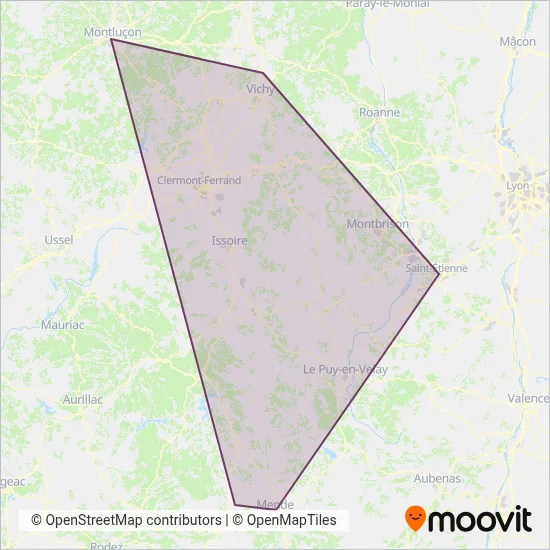 SNCF VOYAGEURS (Bus) coverage area map