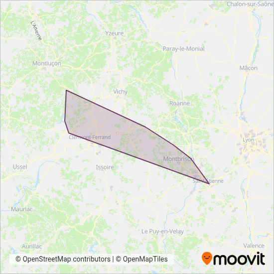 Conseil Régional Auvergne - Rhône-Alpes coverage area map