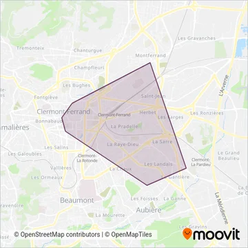T2C (Tram) coverage area map