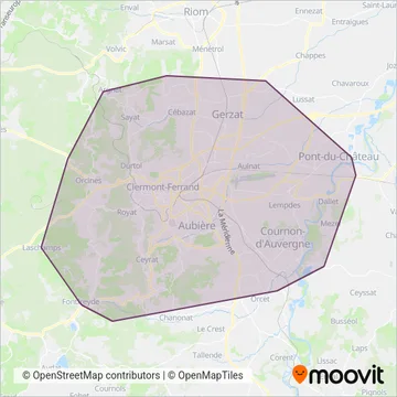 T2C (Bus) coverage area map