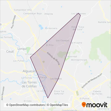 Autocares de Molina coverage area map