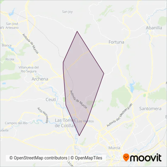 Autocares de Molina coverage area map