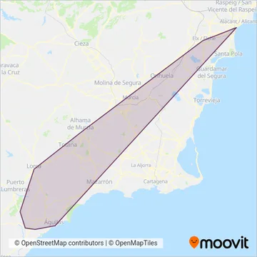 Renfe Cercanías (Rail) coverage area map