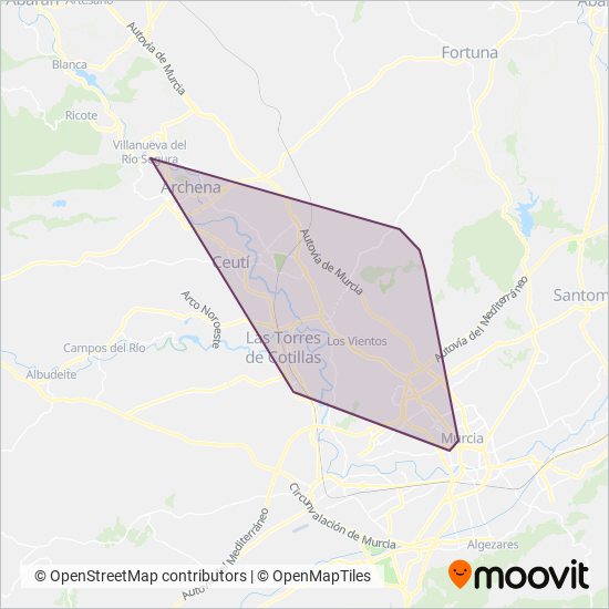 Movibus - Interbus (Molina de Segura) coverage area map