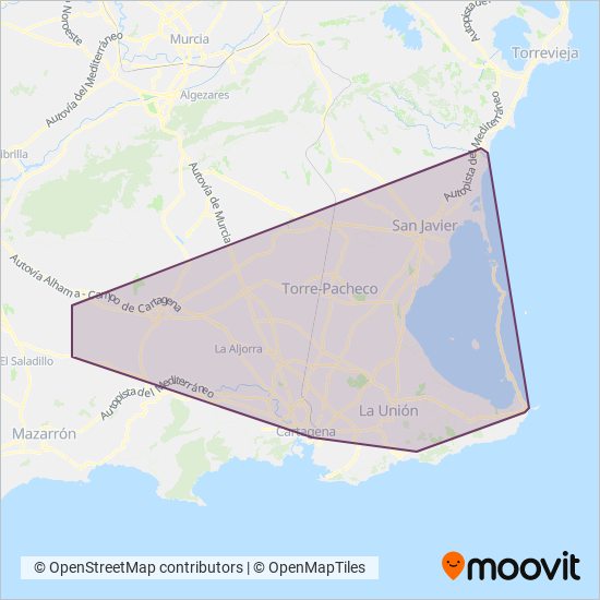 Movibus - ALSA (Cartagena) coverage area map