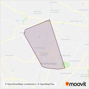 El Pasico Bus coverage area map