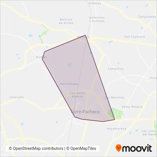 El Pasico Bus coverage area map