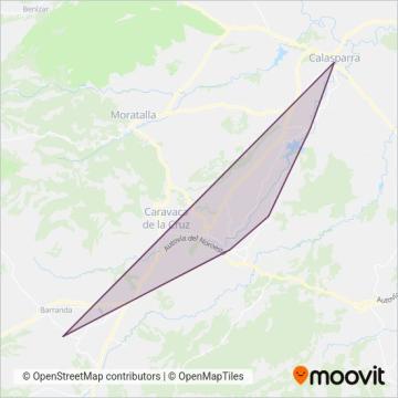 Mapa del área de cobertura de RuralBús - Bus Línea 5