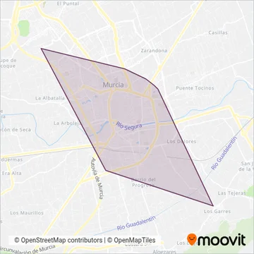 Transportes De Murcia coverage area map
