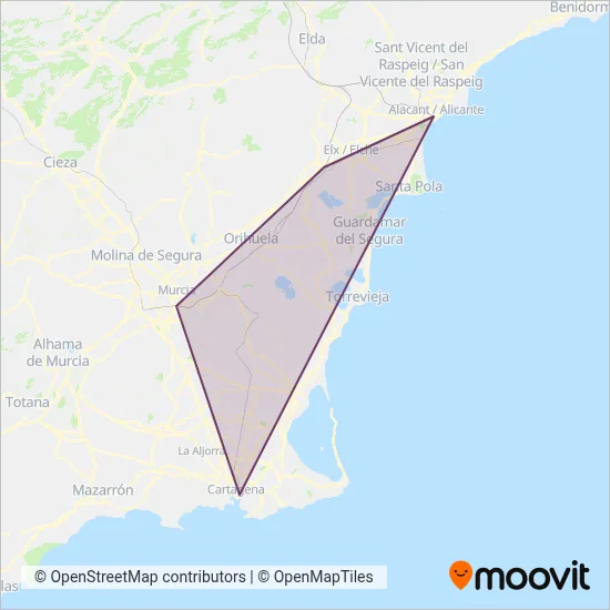 Renfe Viajeros coverage area map