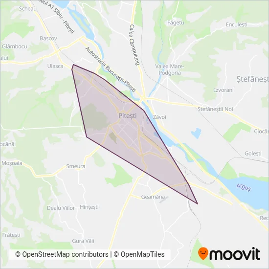 Publitrans 2000 S.A. Pitești coverage area map
