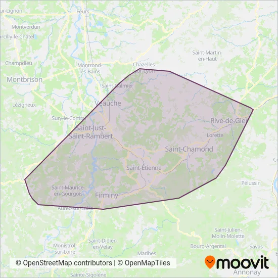 SAINT-ETIENNE – STAS (Bus) coverage area map