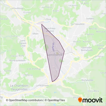 SAINT-ETIENNE – STAS (Tram) coverage area map