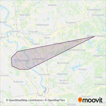 BVR Busverkehr Rheinland coverage area map
