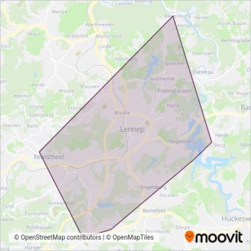 Схема покрытия компании SR Stadtwerke Remscheid GmbH