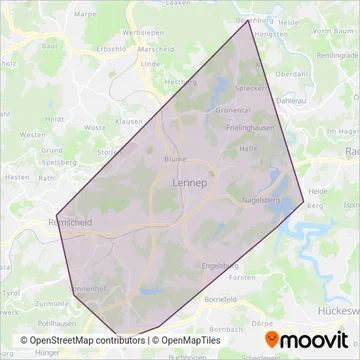 Схема покрытия компании SR Stadtwerke Remscheid GmbH