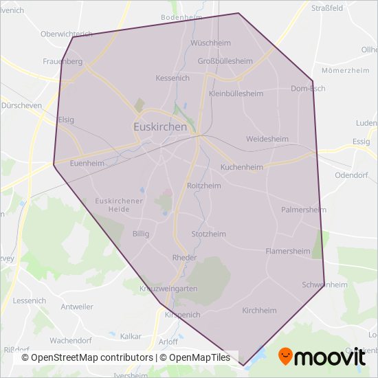 SVE Stadtverkehr Euskirchen GmbH coverage area map