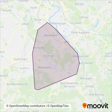 RVK Regionalverkehr Köln GmbH NL Meckenheim coverage area map