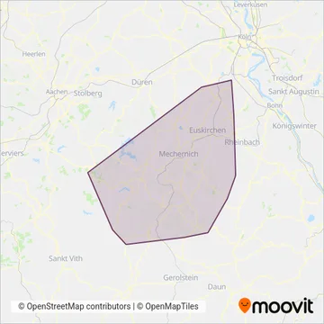 RVK Regionalverkehr Köln GmbH NL Euskirchen coverage area map