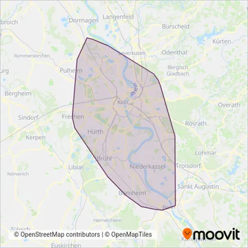 Схема покрытия компании KVB (Автобус)
