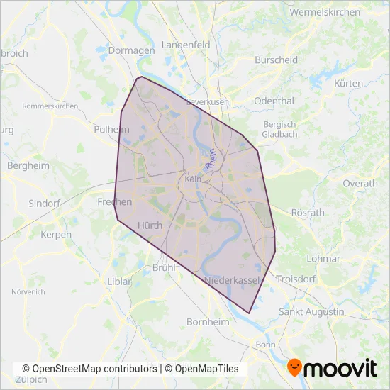 KVB (Bus) Verbundsgebiet