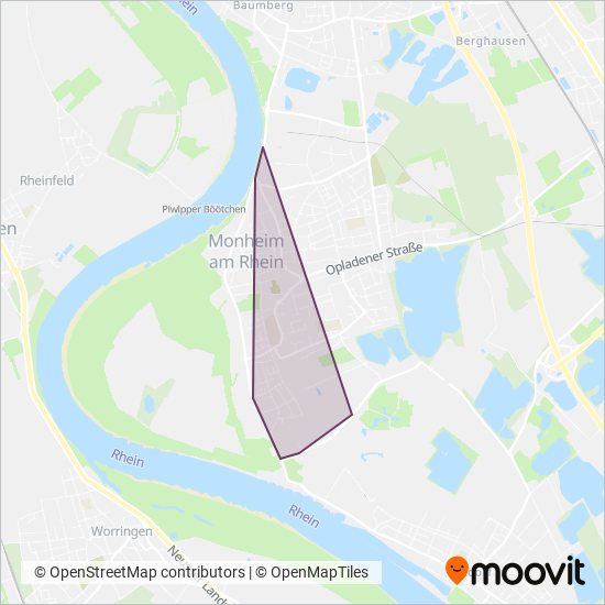 BSM Bahnen der Stadt Monheim coverage area map