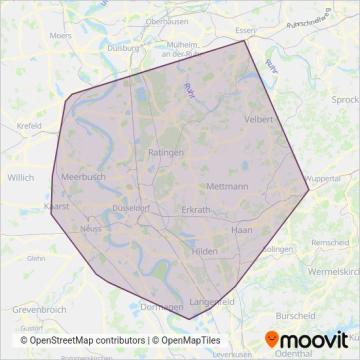 Схема покрытия компании Rheinbahn (Автобус)