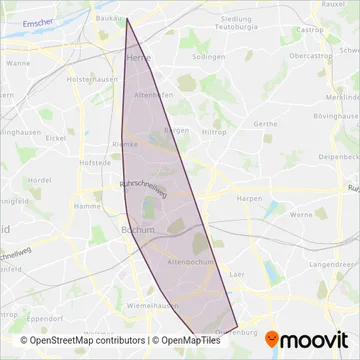 Bogestra (Subway) coverage area map