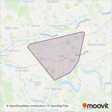 Схема покрытия компании EVAG (Трамвай)