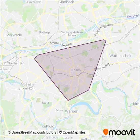 EVAG (Tram) Verbundsgebiet