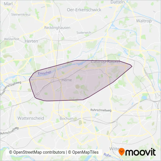 HCR coverage area map