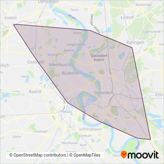 Rheinbahn (U-Bahn) Verbundsgebiet