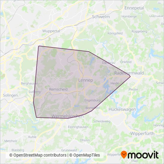 Stadtwerke Remscheid coverage area map