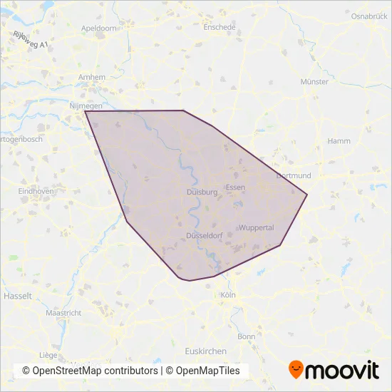 DB Rheinlandbus coverage area map