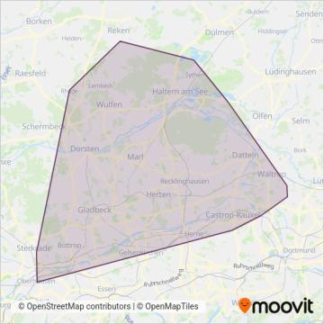 Vestische coverage area map