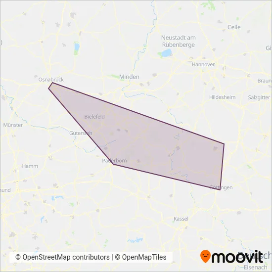 NordWestBahn (Bahn) Verbundsgebiet