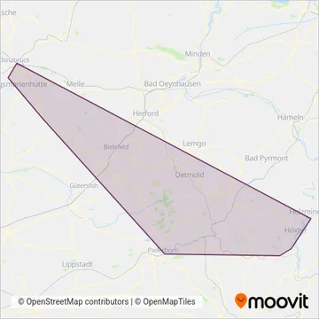 NordWestBahn (Bus) coverage area map