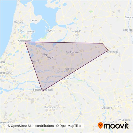 Nederlandse Spoorwegen coverage area map