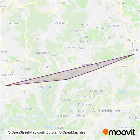Схема покрытия компании REGIOBAHN (Поезд)