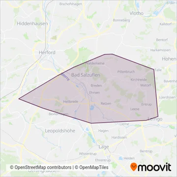 Stadtbus B.Salzuflen coverage area map