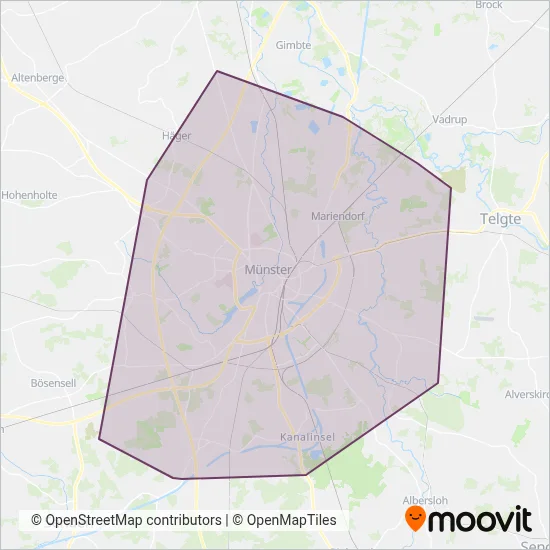 Stadtwerke Münster GmbH coverage area map